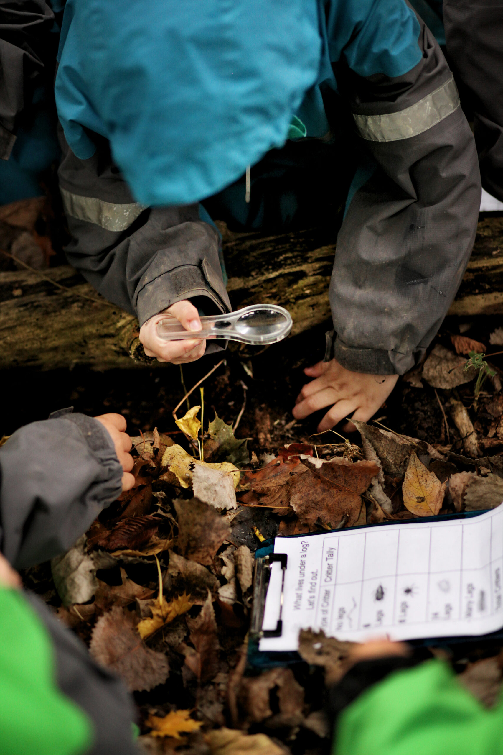 West Side Christian School student exploring outdoors