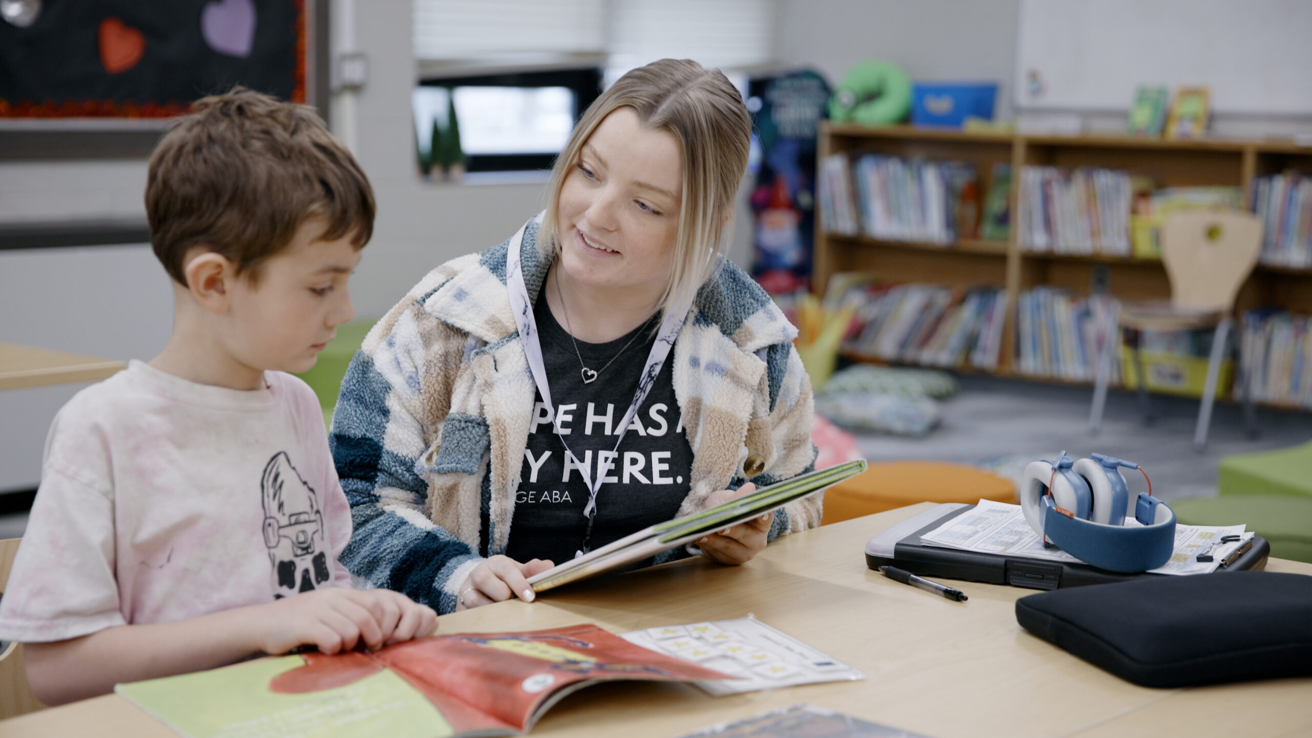 A West Side Christian School student receiving educational support