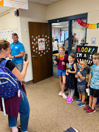 Students and families visiting West Side Christian School